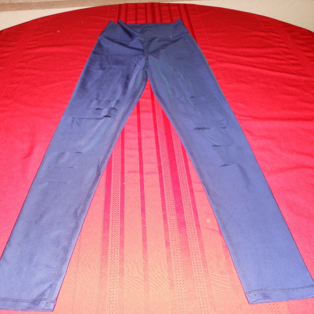 ELECTRIC YOGA Dark NAVY Slashed Leggings-MEDIUM - Picture 5 of 6